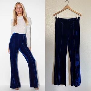 Blue Velvet Wide-Leg Pants Large